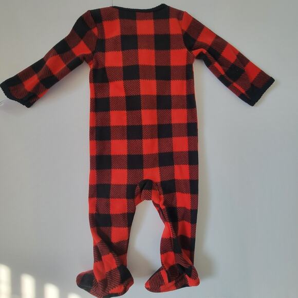 Carter's Baby Microfleece Buffalo Plaid Sleep & Play Footie Size 3M Christmas - Picture 4 of 5